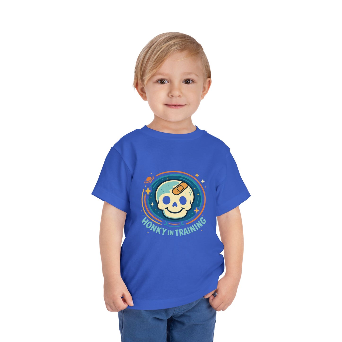 Toddler Tee — "Honky in Training" Cute Skull Space Graphic