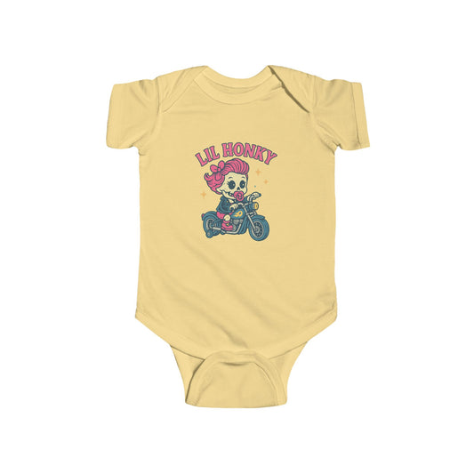 Infant Bodysuit - "Lil Honey" Motorcycle Skull Retro Baby Onesie