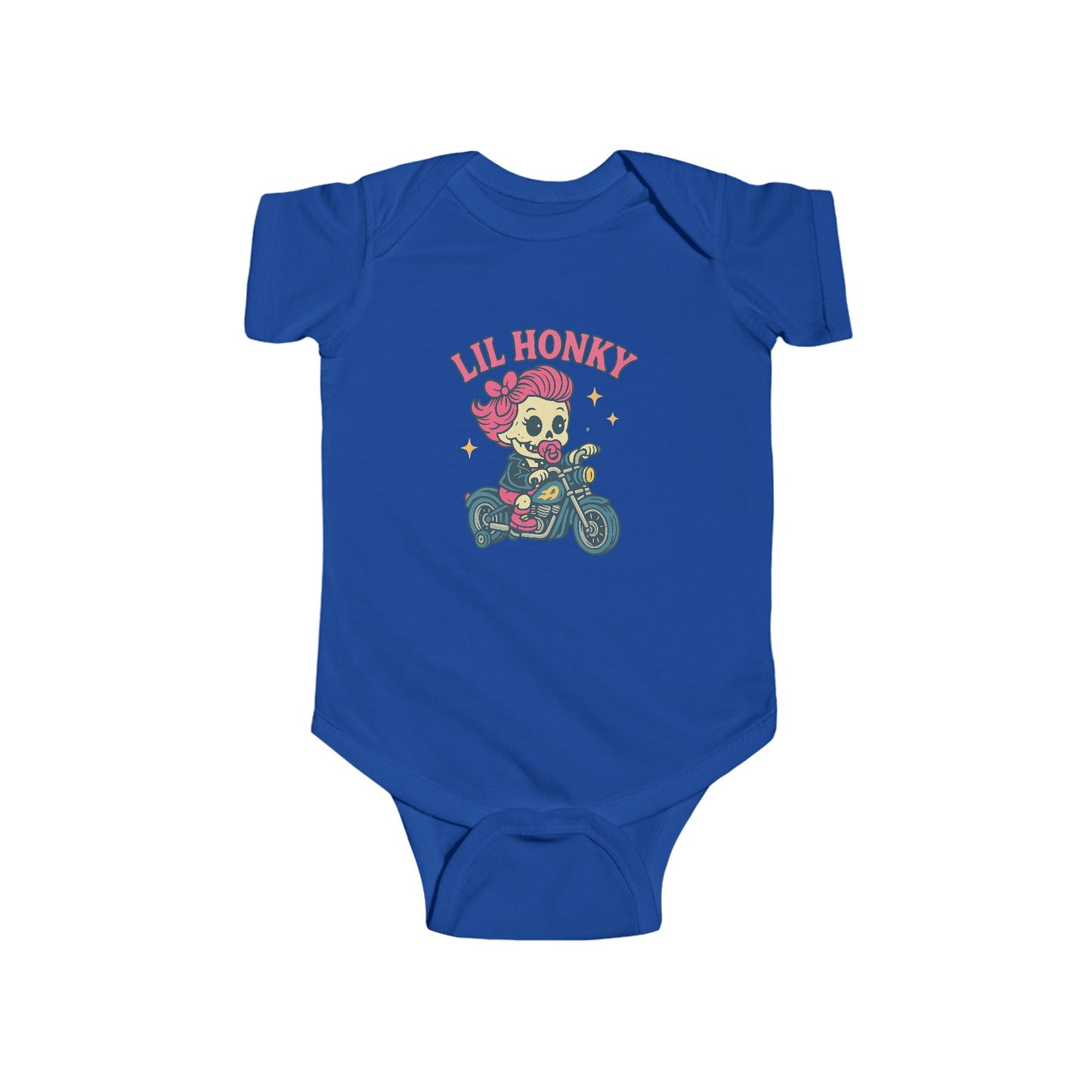Infant Bodysuit - "Lil Honey" Motorcycle Skull Retro Baby Onesie