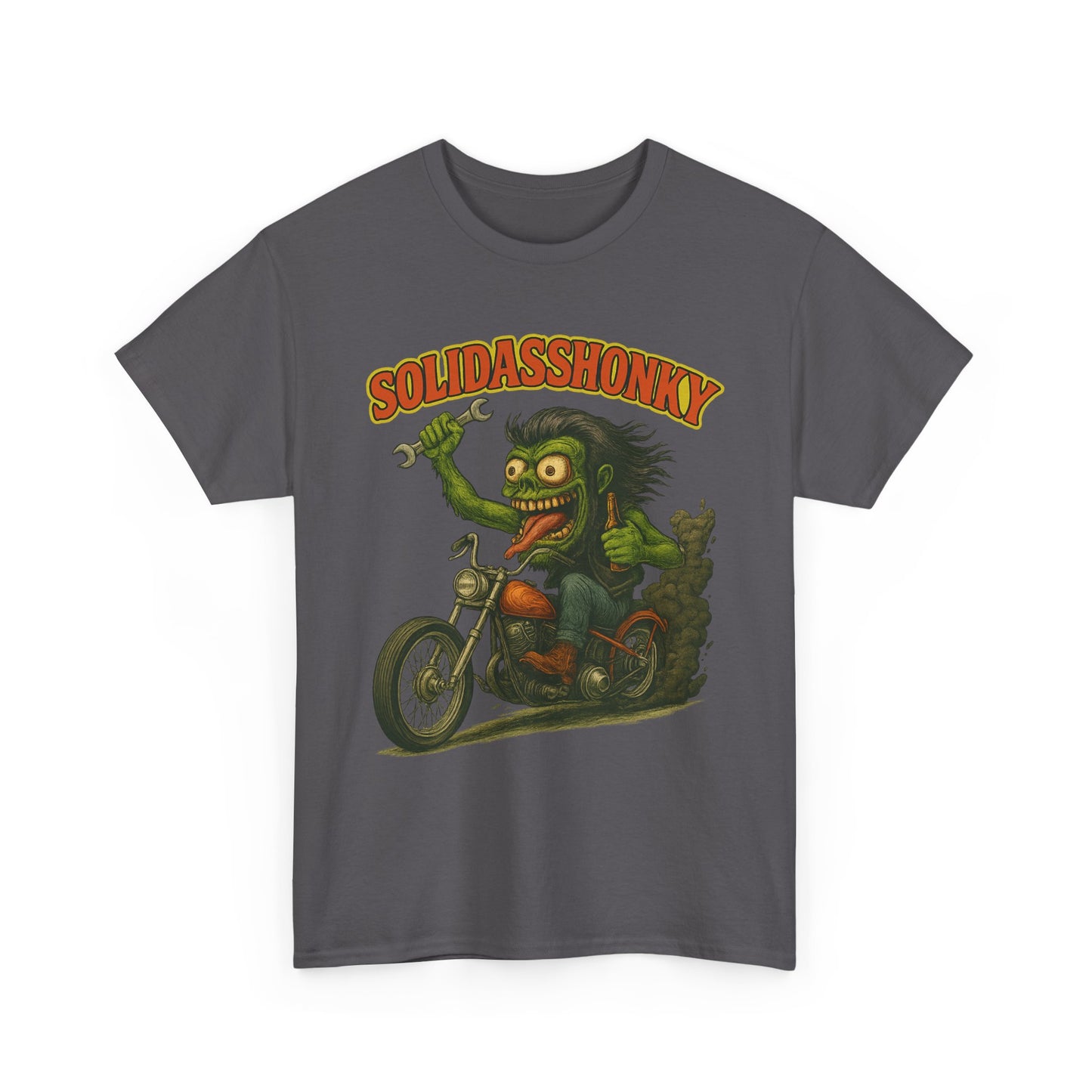 Solidasshonky Motorcycle T‑Shirt — Retro Monster Biker Tee