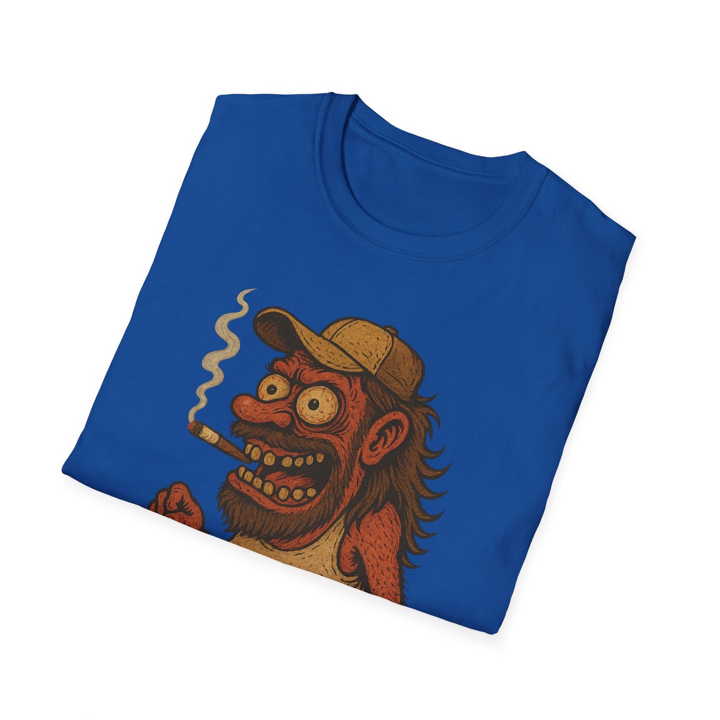 Funny Smoking Monster T-Shirt — Retro Cartoon 'Badass Honky' Graphic Tee