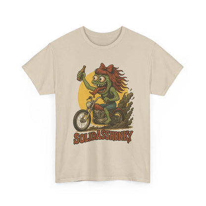 Motorcycle Monster Tee — "Solidasshonky" Retro Biker Graphic Shirt