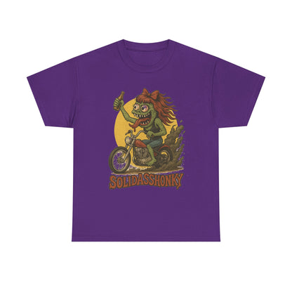 Motorcycle Monster Tee — "Solidasshonky" Retro Biker Graphic Shirt