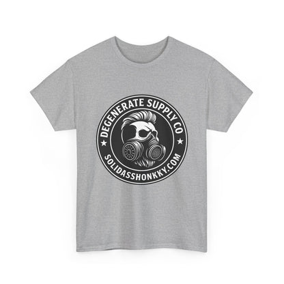 Gas Mask Skull Logo Tee — "Degenerate Supply Co" Streetwear T-Shirt