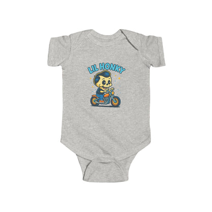 Lil Honky Baby Bodysuit — Cute Skull on Motorcycle Infant Onesie