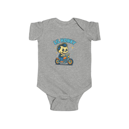 Lil Honky Baby Bodysuit — Cute Skull on Motorcycle Infant Onesie