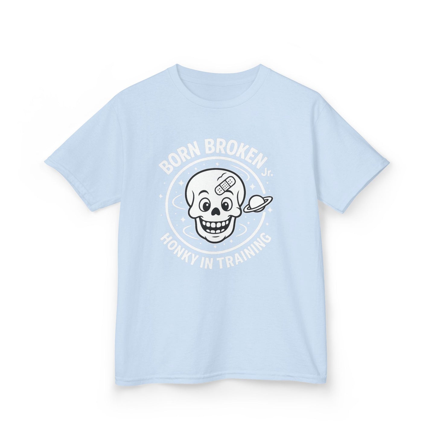 Kids Tee — 'Born Broken, Made in Training' Skull Graphic