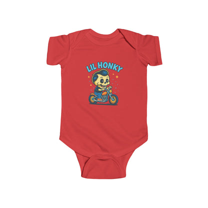 Lil Honky Baby Bodysuit — Cute Skull on Motorcycle Infant Onesie