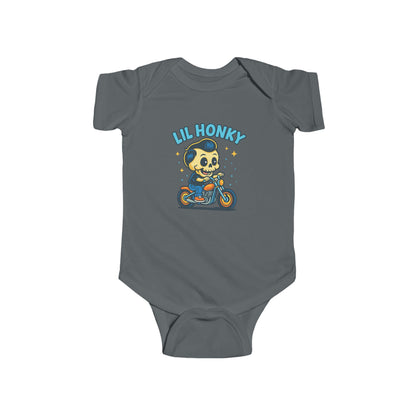 Lil Honky Baby Bodysuit — Cute Skull on Motorcycle Infant Onesie