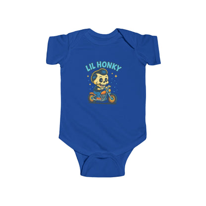 Lil Honky Baby Bodysuit — Cute Skull on Motorcycle Infant Onesie