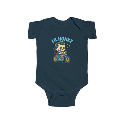 Lil Honky Baby Bodysuit — Cute Skull on Motorcycle Infant Onesie