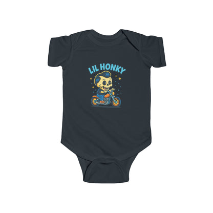 Lil Honky Baby Bodysuit — Cute Skull on Motorcycle Infant Onesie