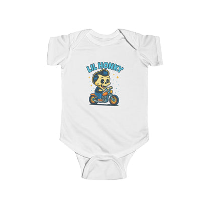 Lil Honky Baby Bodysuit — Cute Skull on Motorcycle Infant Onesie