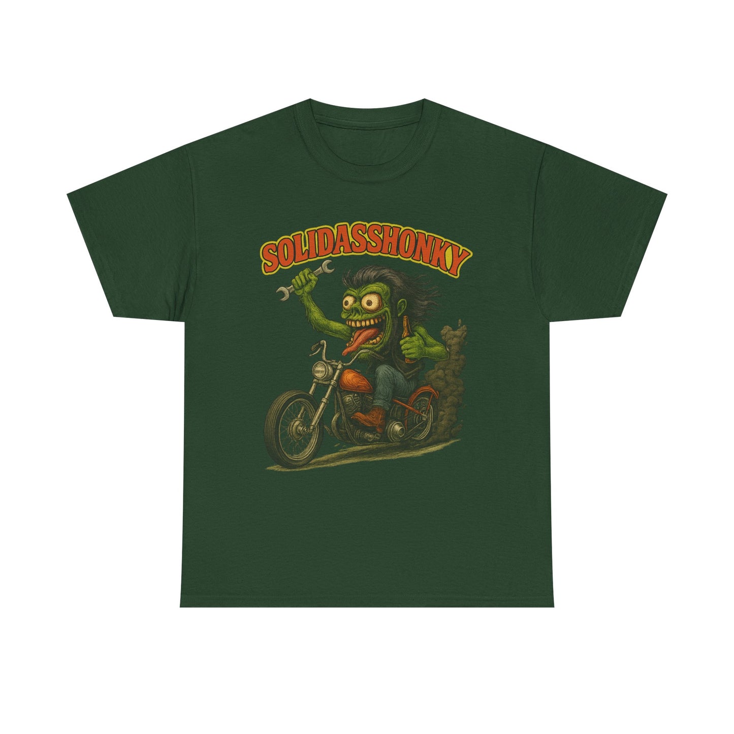 Solidasshonky Motorcycle T‑Shirt — Retro Monster Biker Tee