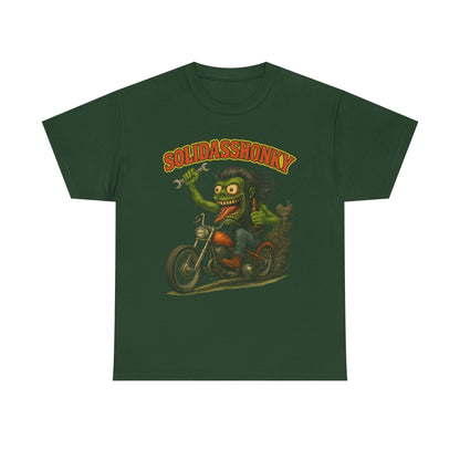 Solidasshonky Motorcycle T‑Shirt — Retro Monster Biker Tee