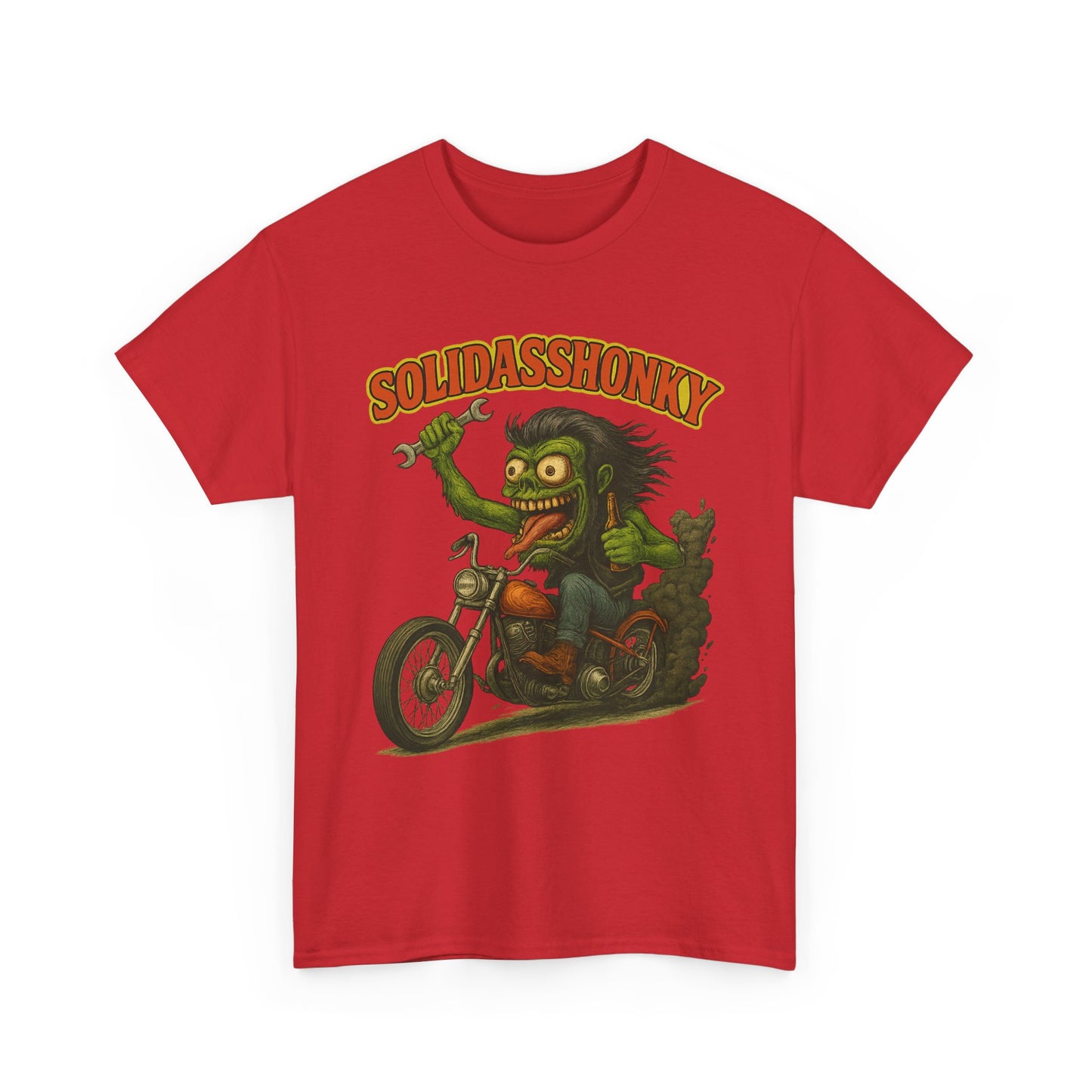Solidasshonky Motorcycle T‑Shirt — Retro Monster Biker Tee