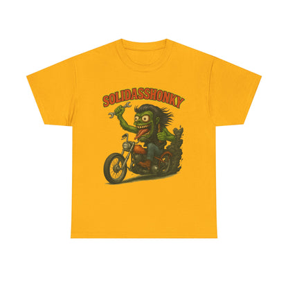 Solidasshonky Motorcycle T‑Shirt — Retro Monster Biker Tee