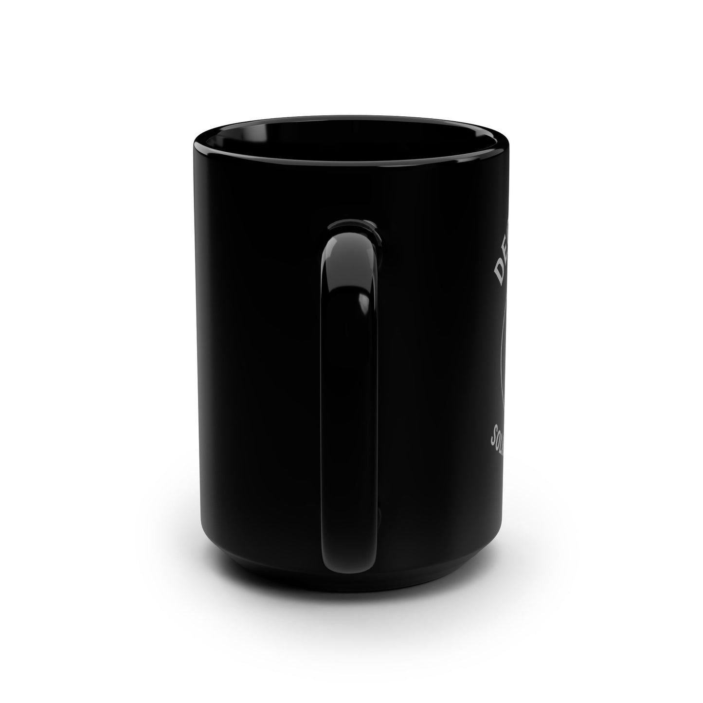 Black 15oz Ceramic Mug — Classic Large Coffee Cup