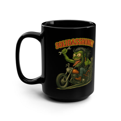 Black 15oz Mug – Vintage Monster Rat Fink Hot Rod Graphic