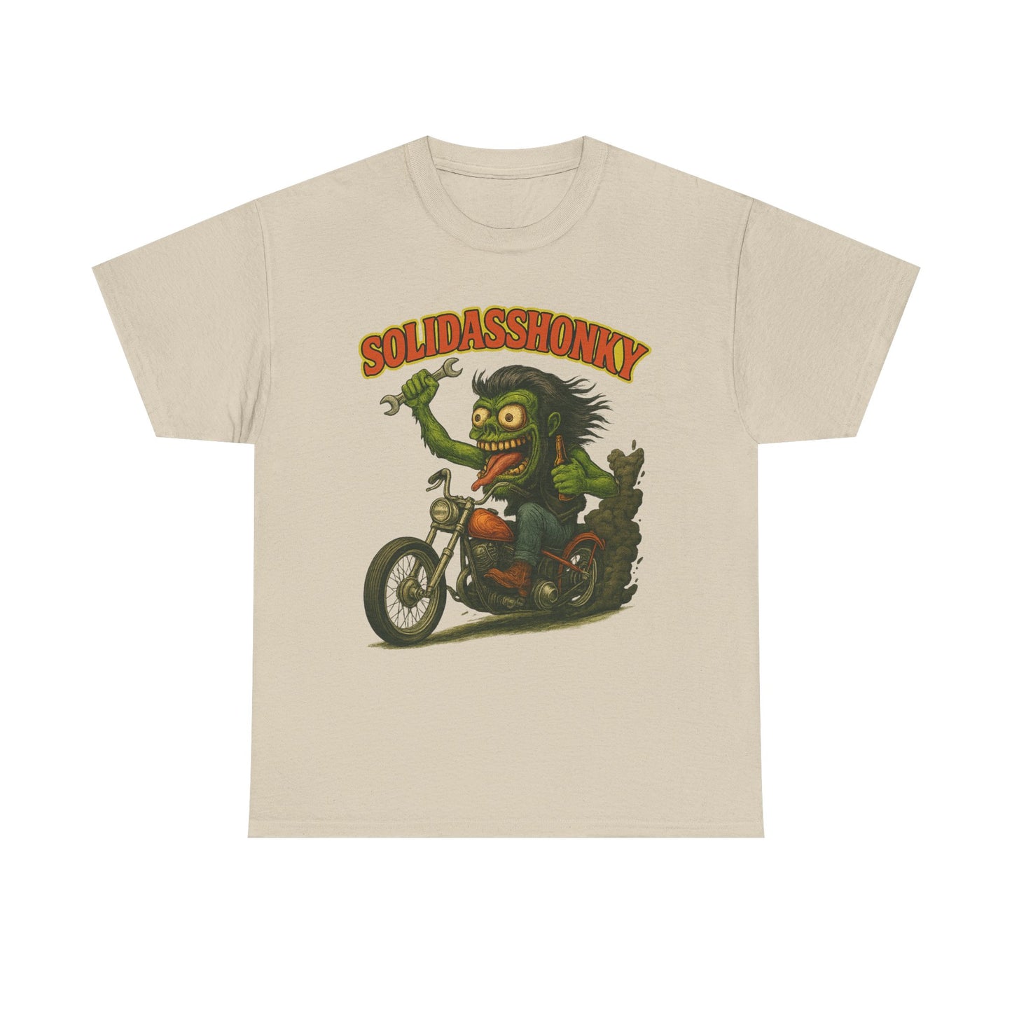 Solidasshonky Motorcycle T‑Shirt — Retro Monster Biker Tee