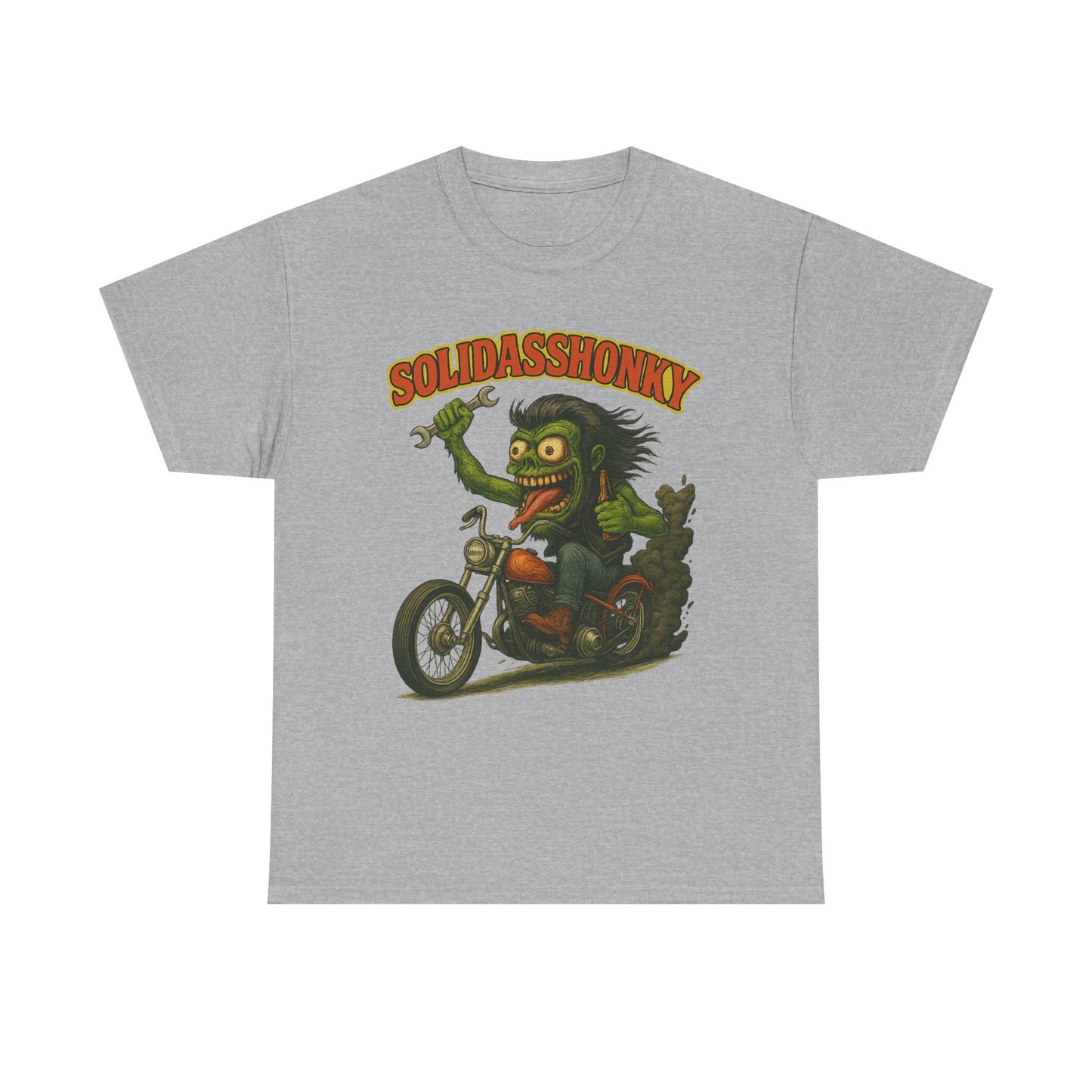 Solidasshonky Motorcycle T‑Shirt — Retro Monster Biker Tee