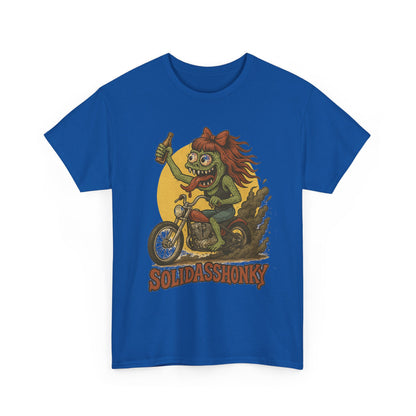 Motorcycle Monster Tee — "Solidasshonky" Retro Biker Graphic Shirt