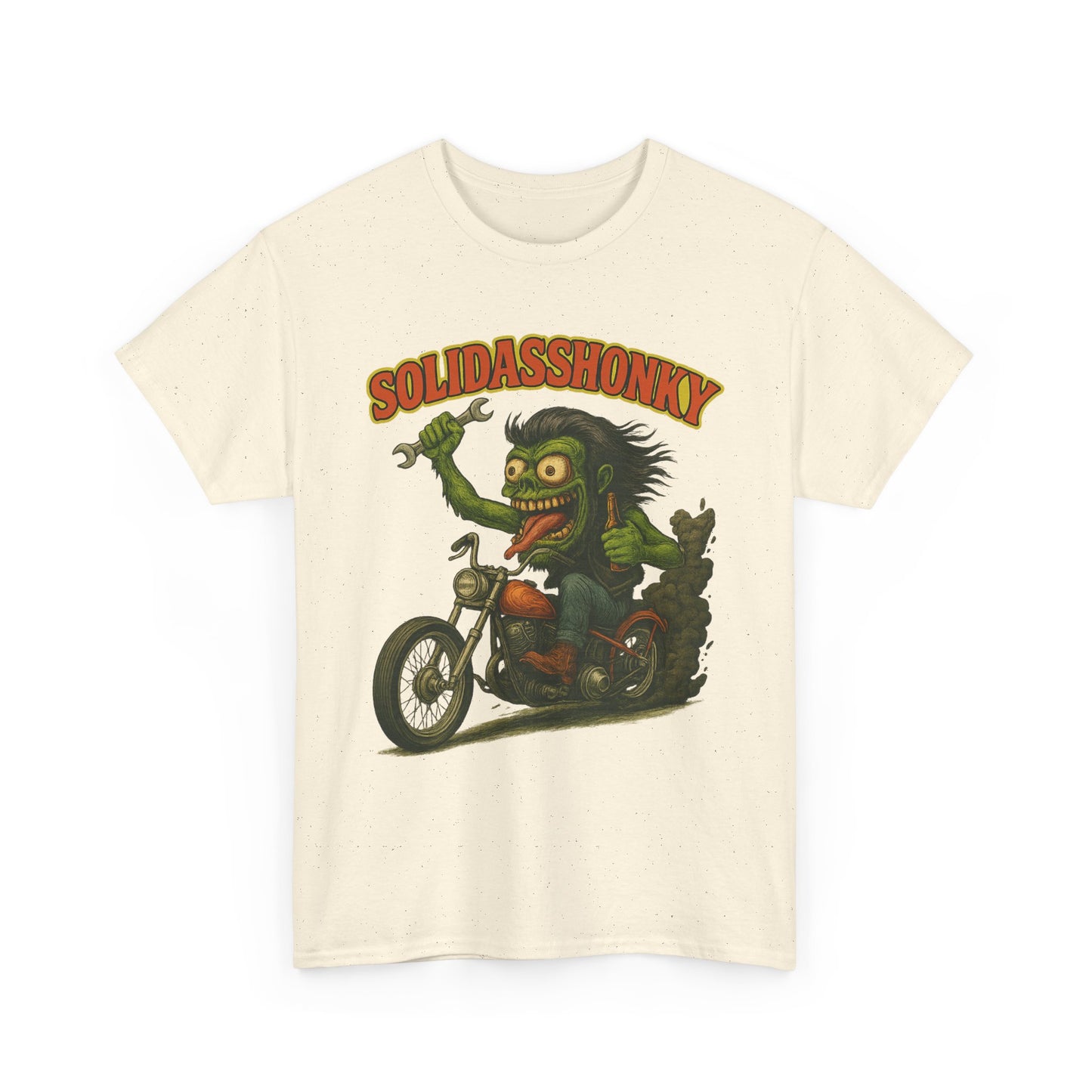 Solidasshonky Motorcycle T‑Shirt — Retro Monster Biker Tee