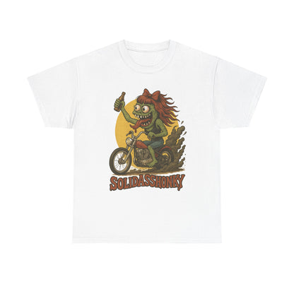 Motorcycle Monster Tee — "Solidasshonky" Retro Biker Graphic Shirt