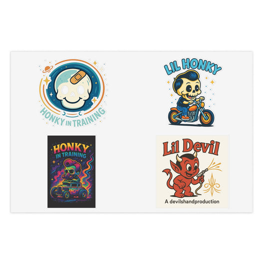 Vintage Cartoon Sticker Sheet — "Lil Honky" & "Lil Devil" Retro Character Stickers