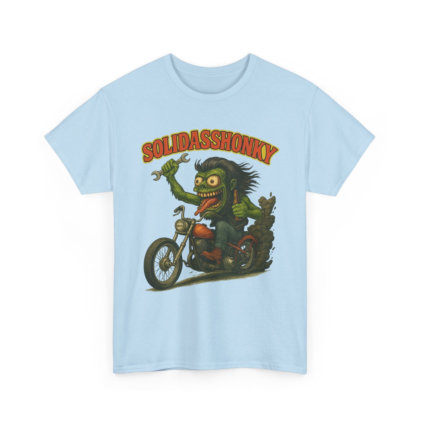 Solidasshonky Motorcycle T‑Shirt — Retro Monster Biker Tee