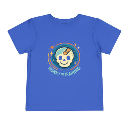 Toddler Tee — "Honky in Training" Cute Skull Space Graphic