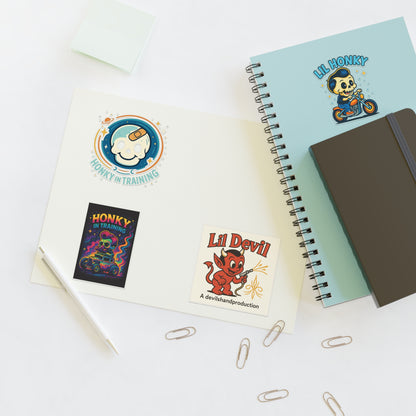 Vintage Cartoon Sticker Sheet — "Lil Honky" & "Lil Devil" Retro Character Stickers