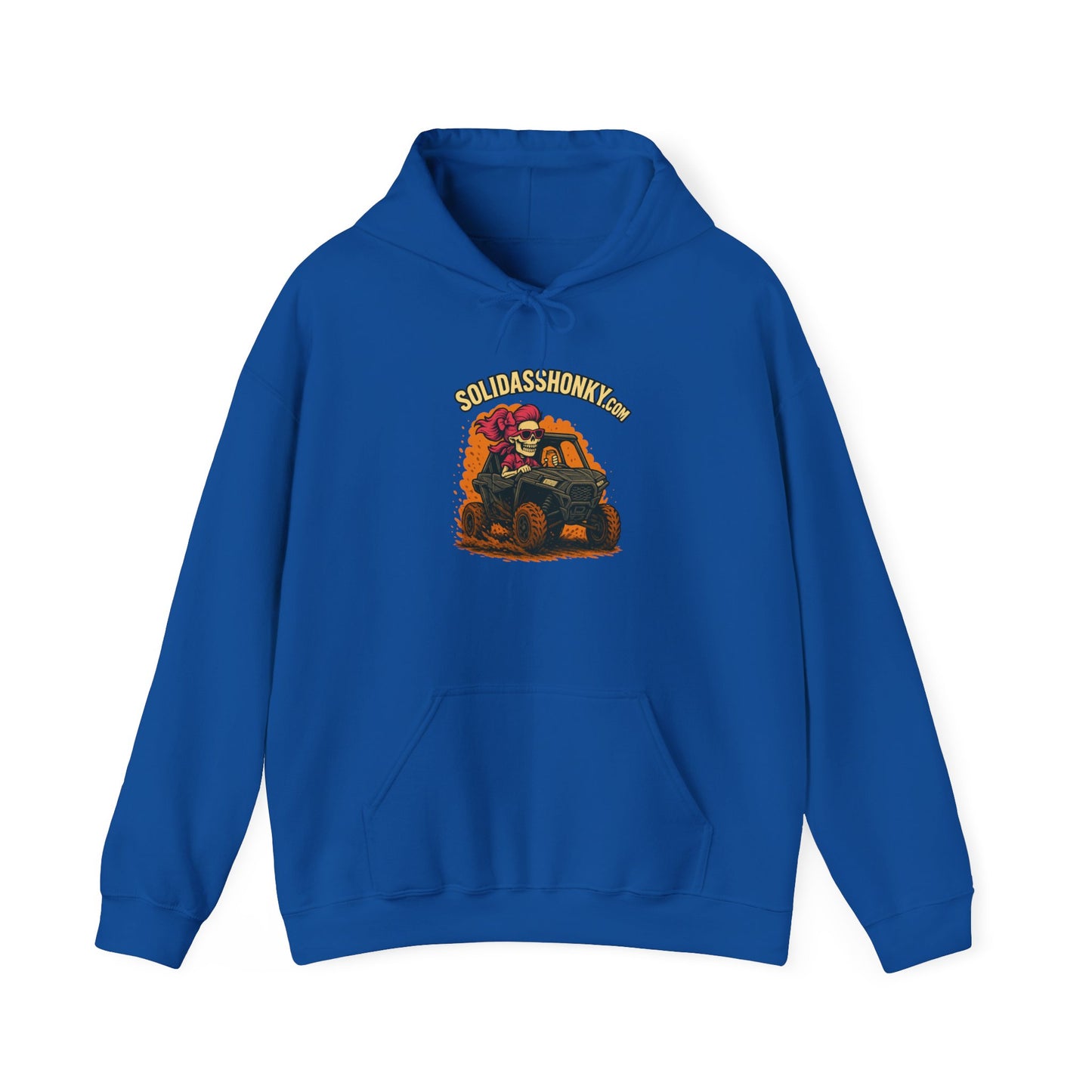 SolidassHonky Women's UTV Hoodie – 'Skull & Shovel' Vintage Racing Graphic