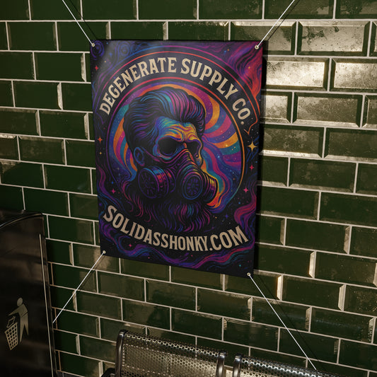 Matte Banner — Degenerate Supply Co. Gas Mask Skull Poster (solidasshonky.com)