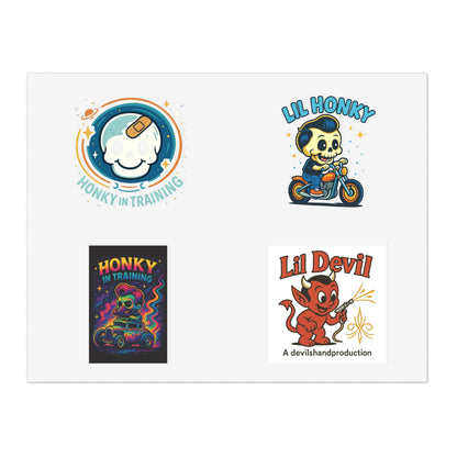 Vintage Cartoon Sticker Sheet — "Lil Honky" & "Lil Devil" Retro Character Stickers