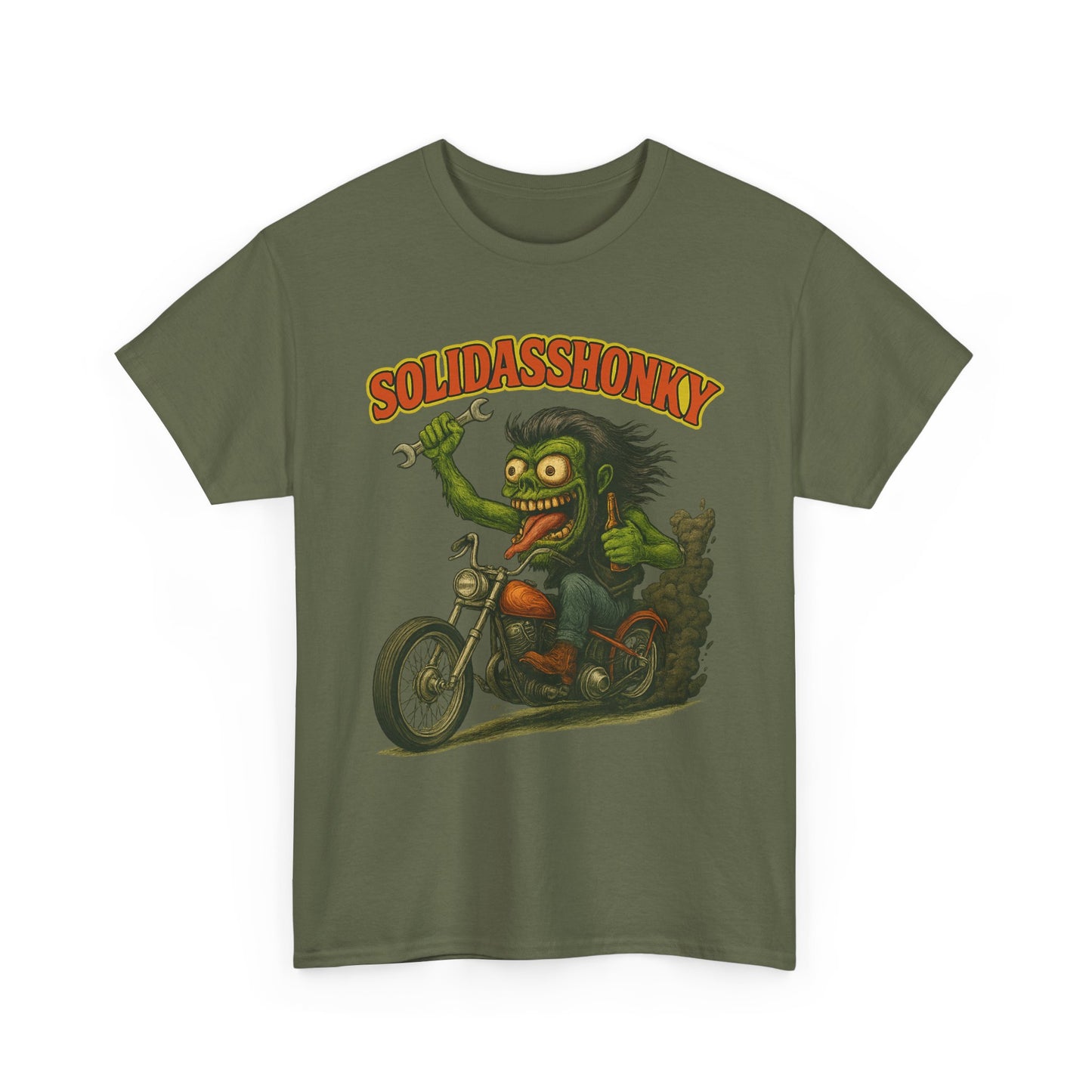 Solidasshonky Motorcycle T‑Shirt — Retro Monster Biker Tee