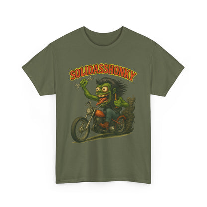 Solidasshonky Motorcycle T‑Shirt — Retro Monster Biker Tee