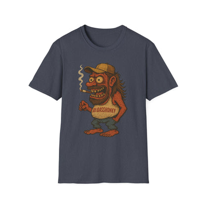 Funny Smoking Monster T-Shirt — Retro Cartoon 'Badass Honky' Graphic Tee