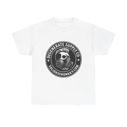 Gas Mask Skull Logo Tee — "Degenerate Supply Co" Streetwear T-Shirt