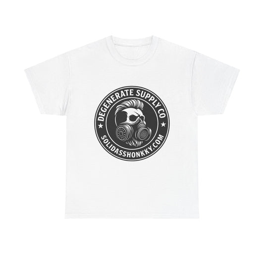 Gas Mask Skull Logo Tee — "Degenerate Supply Co" Streetwear T-Shirt