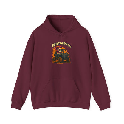 SolidassHonky Women's UTV Hoodie – 'Skull & Shovel' Vintage Racing Graphic