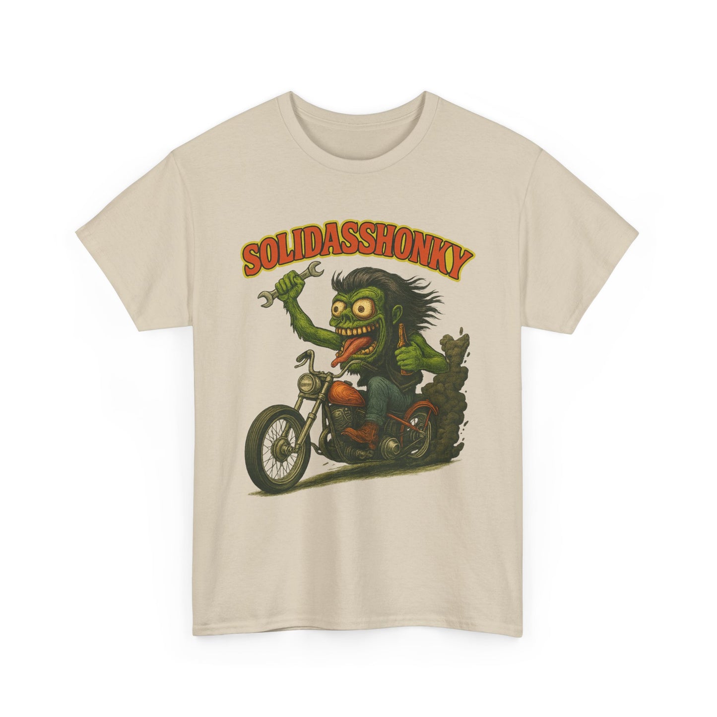 Solidasshonky Motorcycle T‑Shirt — Retro Monster Biker Tee