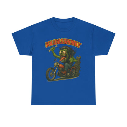 Solidasshonky Motorcycle T‑Shirt — Retro Monster Biker Tee