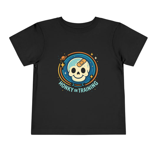 Toddler Tee — "Honky in Training" Cute Skull Space Graphic