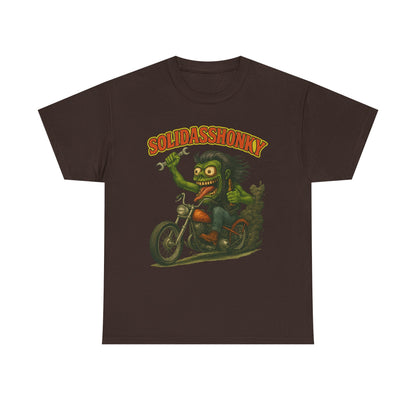 Solidasshonky Motorcycle T‑Shirt — Retro Monster Biker Tee