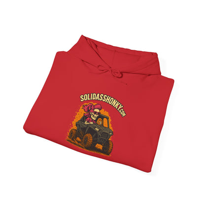 SolidassHonky Women's UTV Hoodie – 'Skull & Shovel' Vintage Racing Graphic