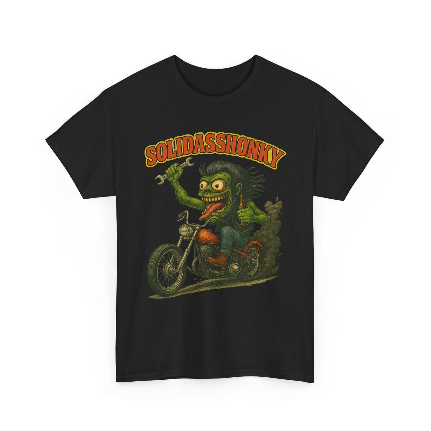 Solidasshonky Motorcycle T‑Shirt — Retro Monster Biker Tee