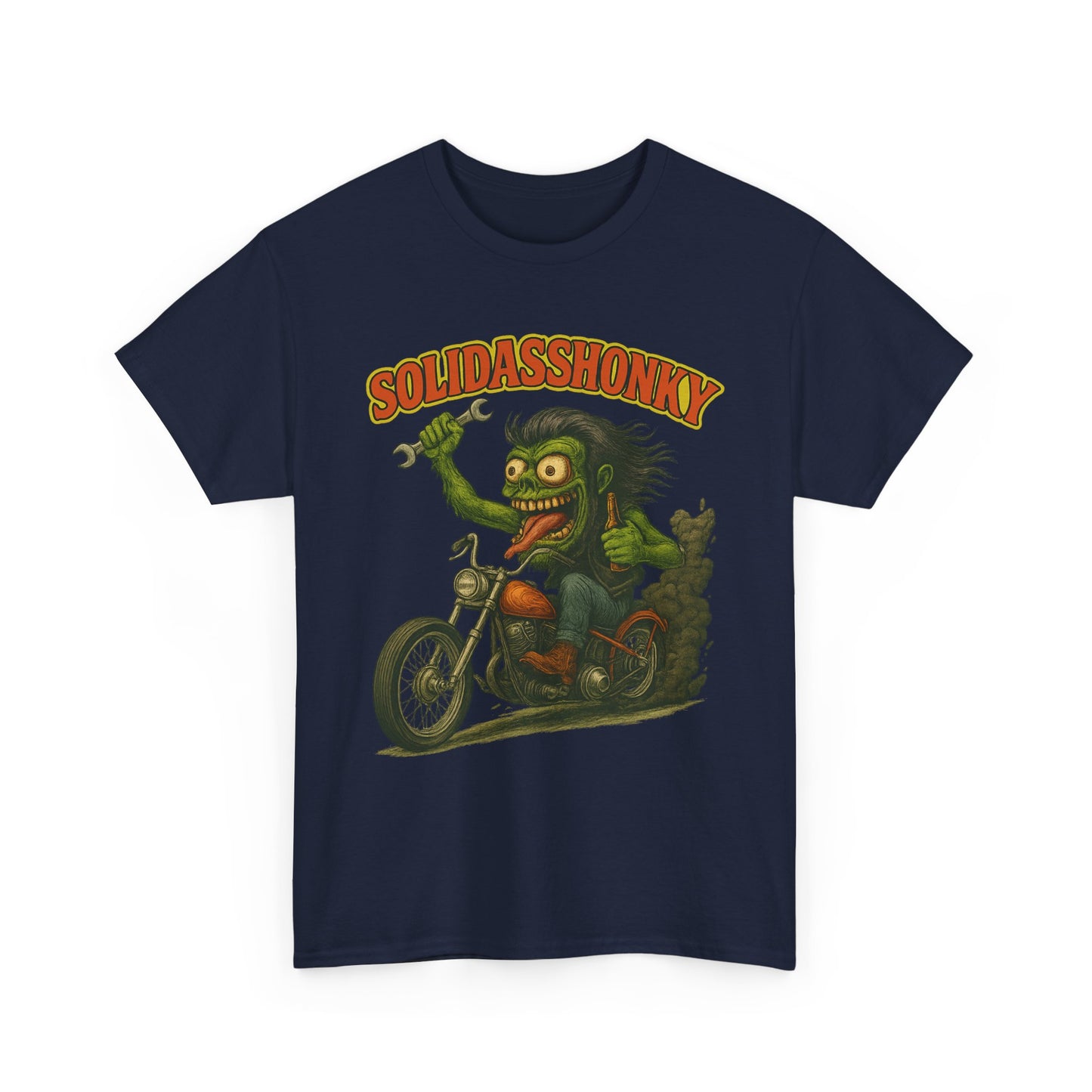 Solidasshonky Motorcycle T‑Shirt — Retro Monster Biker Tee