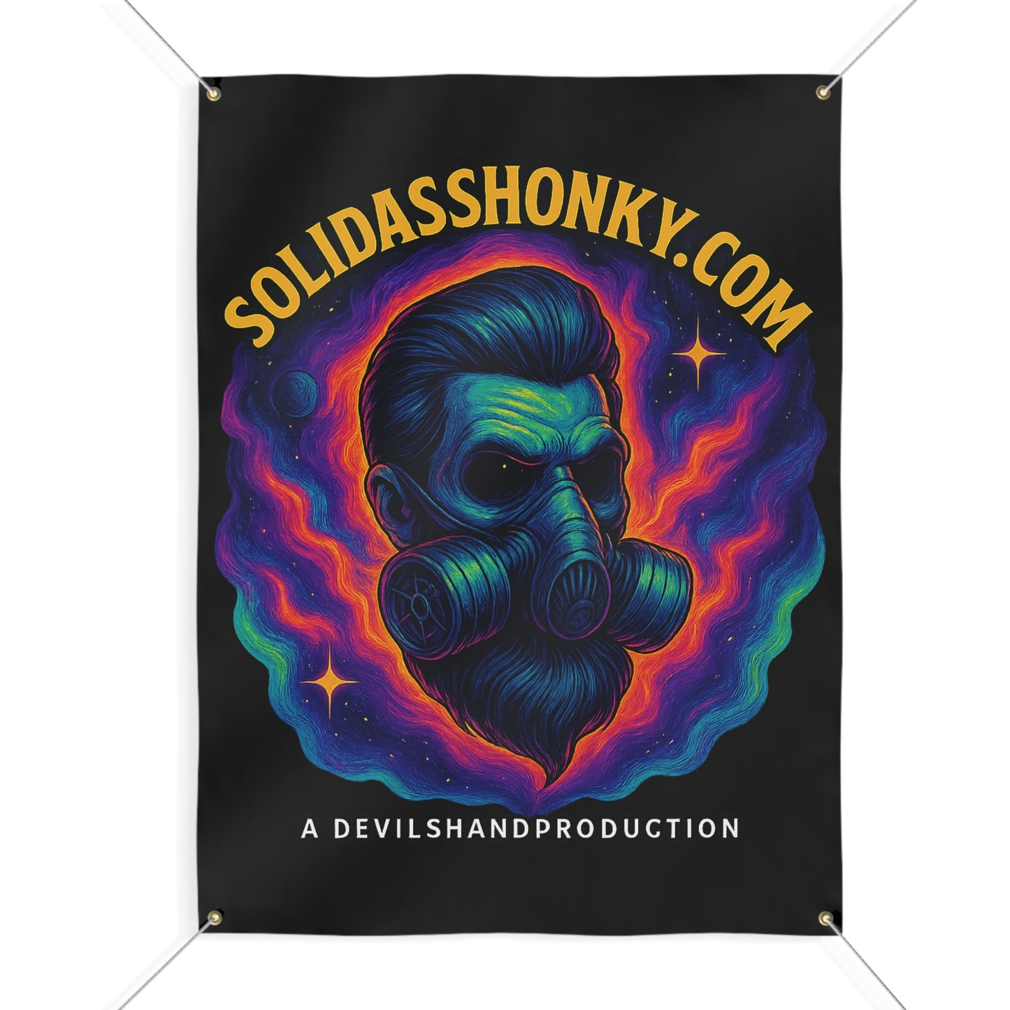 Matte Banner — SolidAssHonky.com Gas Mask Skull Poster