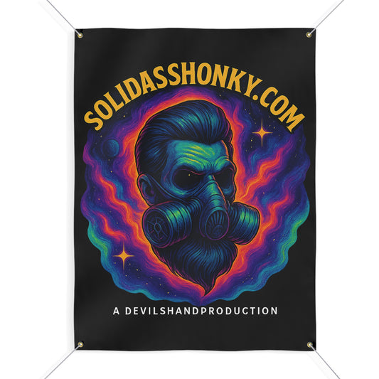 Matte Banner — SolidAssHonky.com Gas Mask Skull Poster
